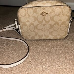 Coach Tan and Cream Crossbody Bag